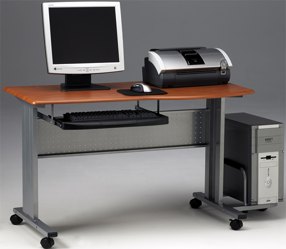 Some desks look just like actual office desks, except they have castors or wheels for easy transportation.