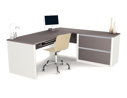 Picture of Bestar 93862 L Shaped Desk with Drawers