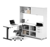 Picture of Bestar 120858 Sit Stand Desk with Hutch