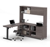Picture of Bestar 120858 Sit Stand Desk with Hutch