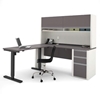 Picture of Bestar 93886 Sit Stand Desk with Hutch