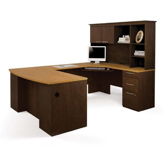 Bestar 44430 U-Shaped Desk with Hutch