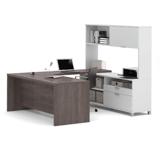 Picture of Bestar 120880 U-Shaped Desk with Hutch