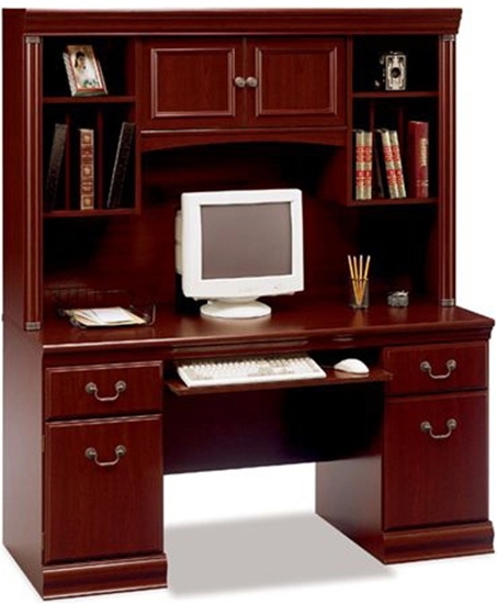 Bush Ex26603 04 Credenza Office Desk With Hutch