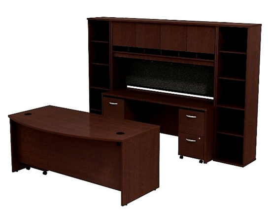 Bush Src0010 Executive Desk With Credenza Hutch