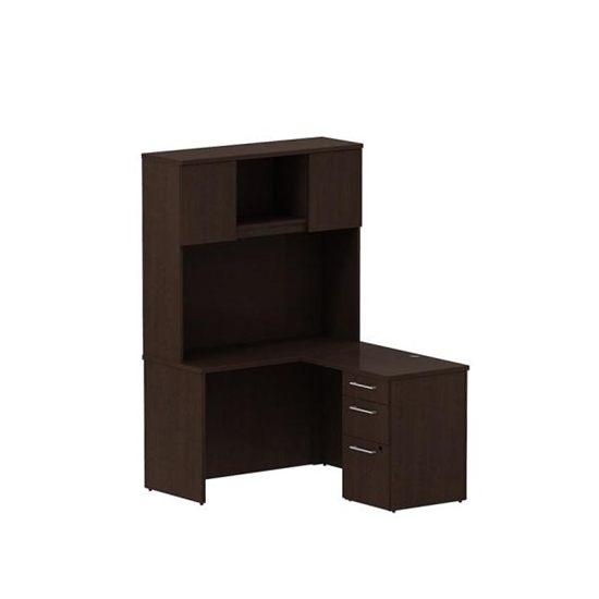 Bush S064 Small L Shaped Desk With Hutch