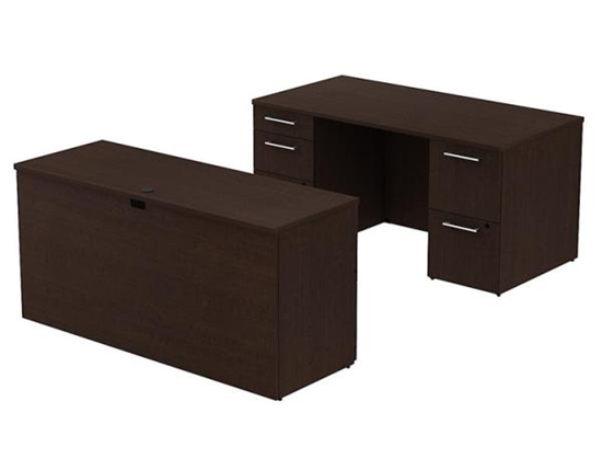 Bush S024 60 Executive Desk With Credenza