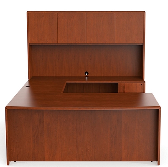 U Shaped Computer Desk With Drawers And Hutch
