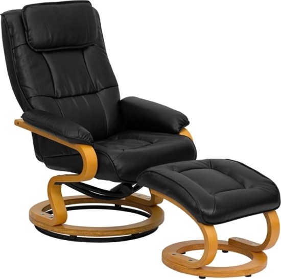 Picture of Flash Furniture BT-7615 Leather Recliner & Ottoman w Base