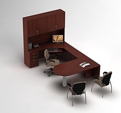 Picture of Global Layout 2 U Shaped Desk with Hutch