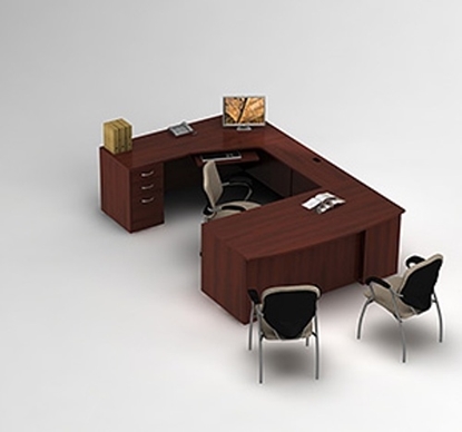 Picture of Global Layout 4 U Shaped Desk with Bow Front