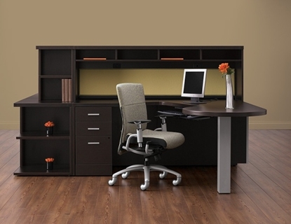 Picture of Global Z3672EPRR P Island L Shaped Desk