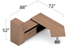 Picture of Global P4SL Contemporary L Shaped Desk