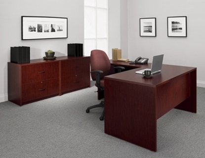 Picture of Global G5SL L Shaped Desk with File Cabinet