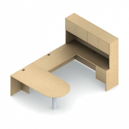 Picture of Global ADP503L U Shaped Desk with Storage Hutch