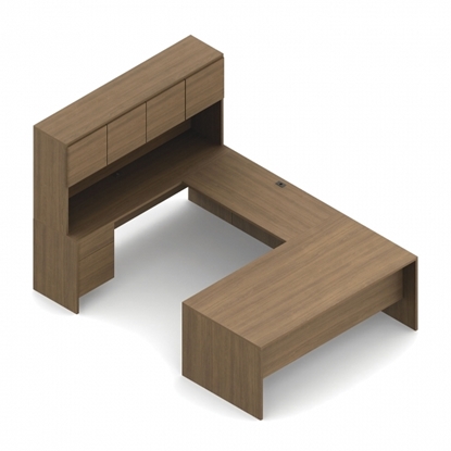 Picture of Global GEN504R U Shaped Desk with Hutch