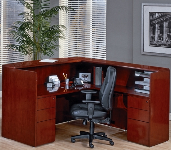 Picture of Office Star SONTYP19 L Shaped Reception Desk with Wood Veneer