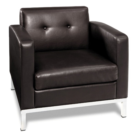 Wall Street Arm Chair Espresso Faux Leather