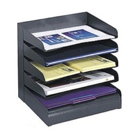 Picture of Safco 3127BL  Steel Desk Tray Sorter with 5 Shelves