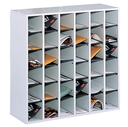 Picture of Safco 7766GR Wood 36 Compartment Mail Sorter