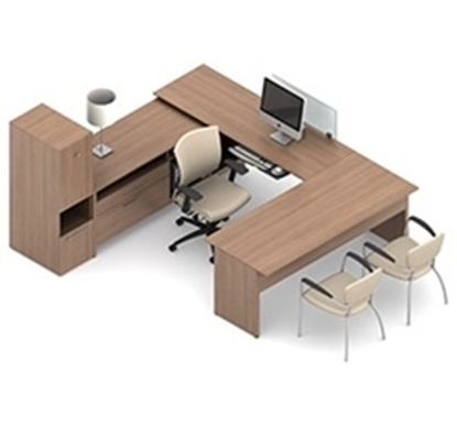 Picture of Global A3L U Shaped Desk with Cabinet