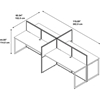 Picture of EOD660MR-03K 4 Person Straight Desk Open Office