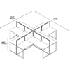 Picture of EOD760MR-03K 4 Person L Shaped Desk Open Office