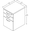 Picture of EOF116MR-03 3 Drawer Mobile Pedestal