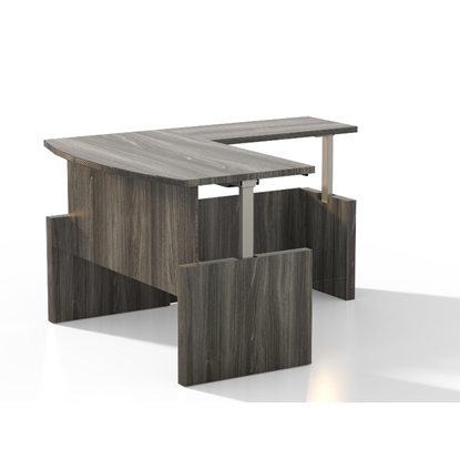 Picture of Safco AT56 Bow Front L-Shaped Height Adjustable Desk Shell