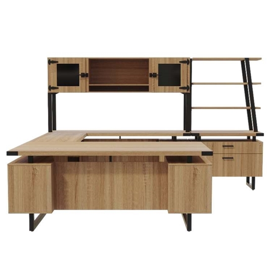 Mirella Mr1 U Shaped Desk With Hutch And Lateral File
