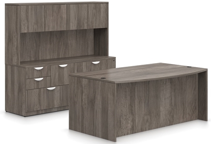 Picture of Offices to Go SL7141BDS Executive Desk with Credenza & Hutch