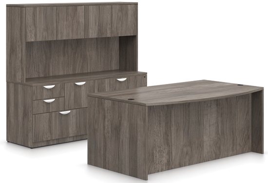 Desk with credenza and hutch online