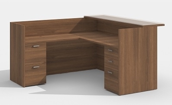 Picture of Amber AM-400N Reception Desk w/ Glass Transaction Top
