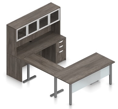 Picture of Offices to Go SL-3 U Shaped Desk w/ Height Adjustable Bridge