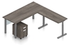 Picture of Offices to Go SL-4 L Shaped Desk w/ Height Adjustable Return