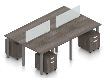 Picture of Offices to Go SL-5 Four Unit Table Desk Layout
