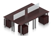 Picture of Offices to Go SL-5 Four Unit Table Desk Layout