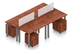 Picture of Offices to Go SL-5 Four Unit Table Desk Layout