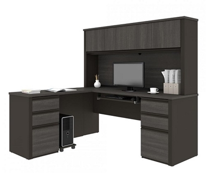 Picture of Bestar 99852 L Shaped  Desk with Hutch