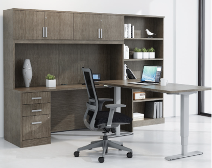 Picture of Global Layout Z2472T Height Adjustable L Shaped Desk
