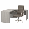 Picture of Office by kathy ireland® Echo ECH034 L-Shaped Bow Front Desk w/ Chair