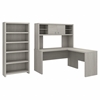 Picture of Office by kathy ireland® Echo ECH033 L -Shaped Desk with Hutch and 5 Shelf Bookcase