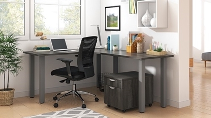 Picture of Offices to Go SL-14 L Shaped Desk w/ Mobile Pedestal