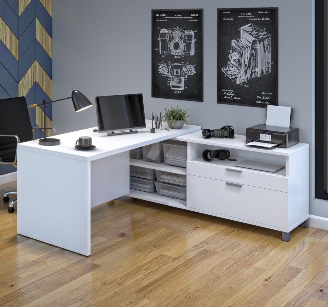 Bestar L Shaped Desk : Embassy L-Shaped Desk with Pedestal | Bestar