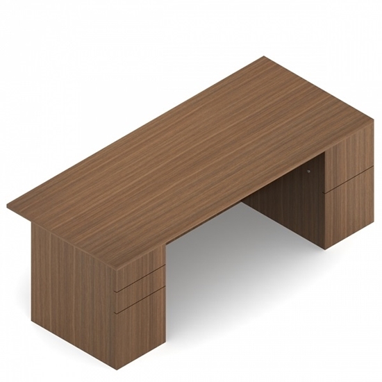 Picture of Lufton LD8436DE 84"W Wood Veneer Double Pedestal Desk