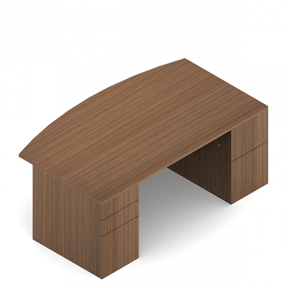 Picture of Lufton LMD7242DE 72"W Wood Veneer Bow Top Double Pedestal Desk