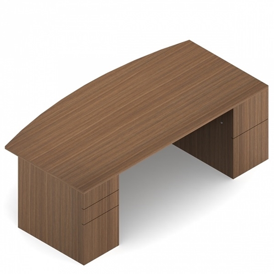 Picture of Lufton LMD8442DE 84"W Wood Veneer Bow Top Double Pedestal Desk