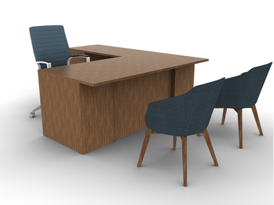Picture of Lufton 66"W L-Shaped Wood Veneer Desk