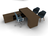 Picture of Lufton L-Shaped Wood Veneer Desk with Low Credenza Return
