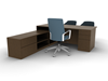 Picture of Lufton L-Shaped Wood Veneer Desk with Low Credenza Return